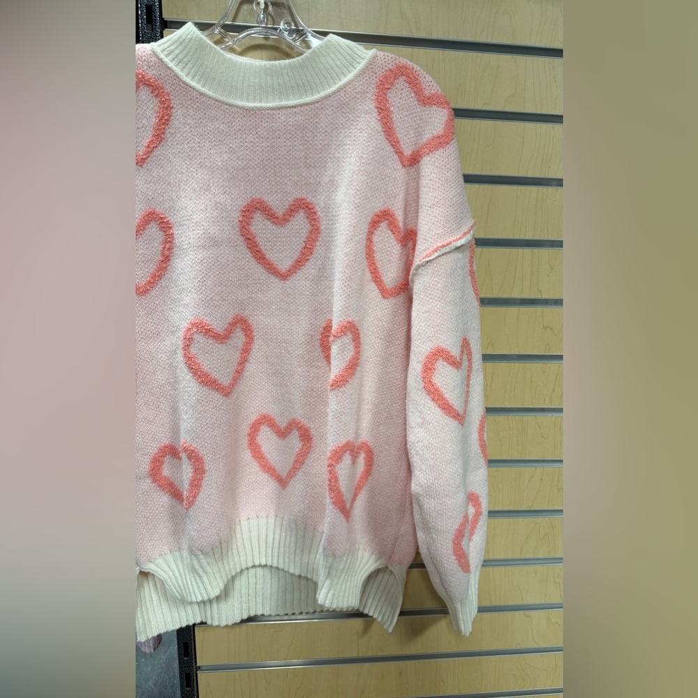 Heart Pattern Crewneck Sweater - Picture 6 of 6